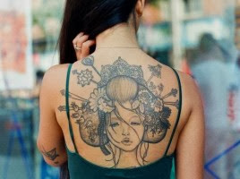 Desenhos de Tatuagens de Gueixa Femininas