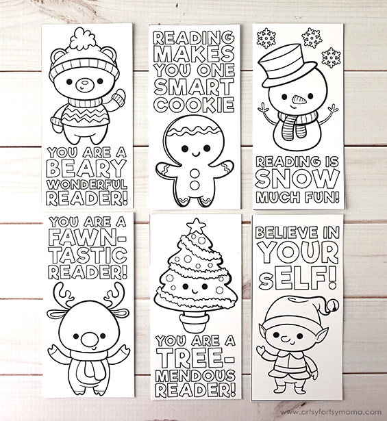 free printable christmas bookmarks artsy fartsy mama