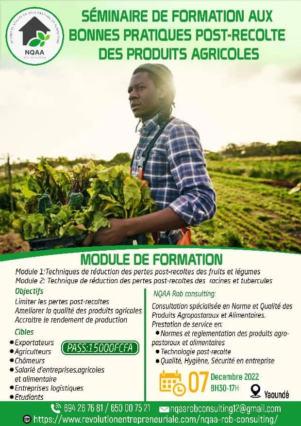 Séminaire de formation aux bonnes pratiques post-récolte des produits agricoles