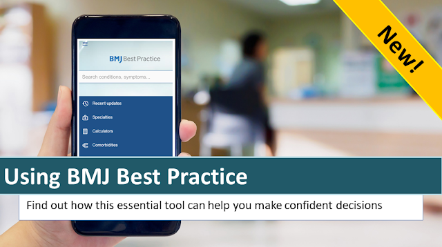 doctor consulting bmj best practice on a mobile phone