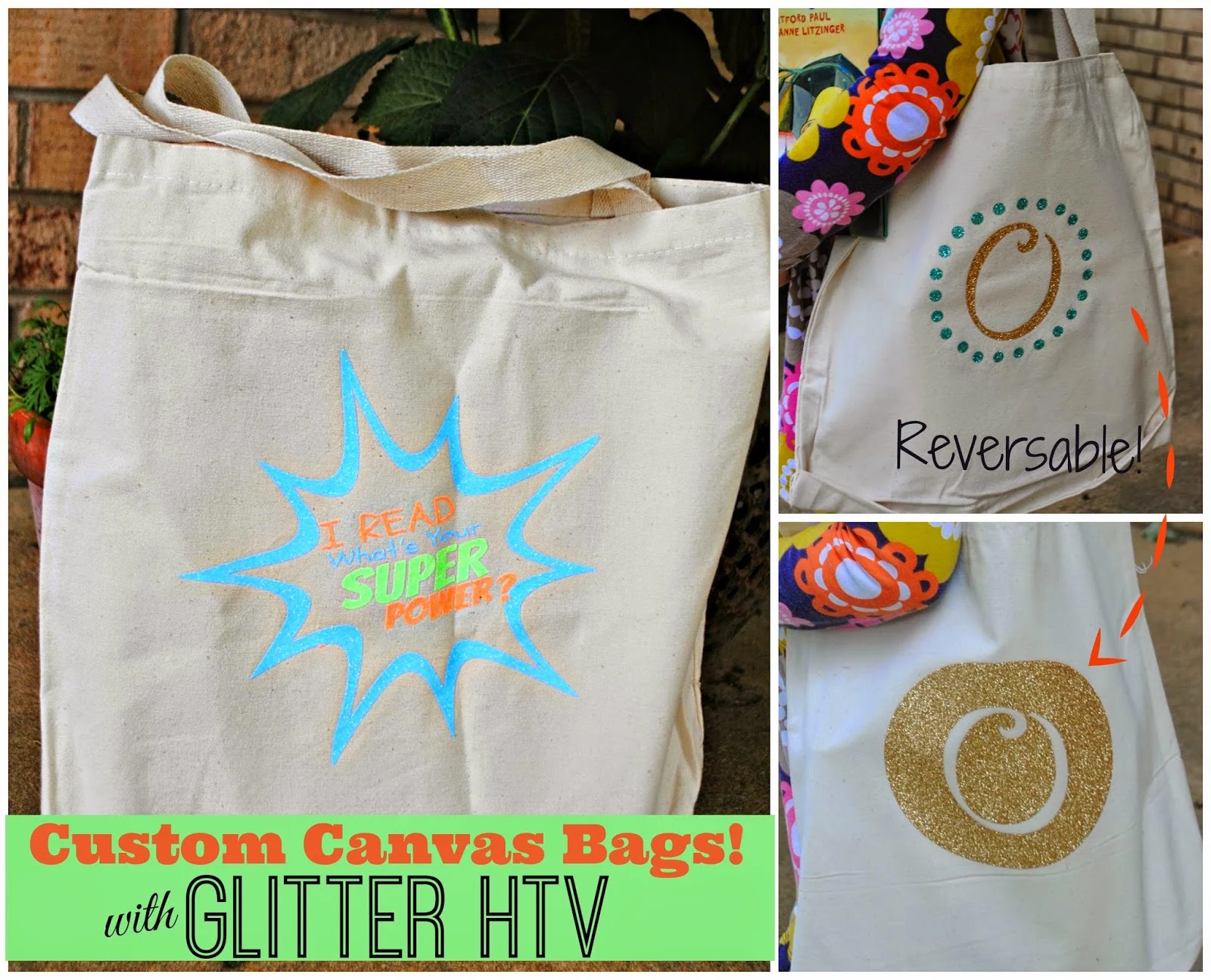 Book bag, library, glitter, heat transfer vinyl, htv