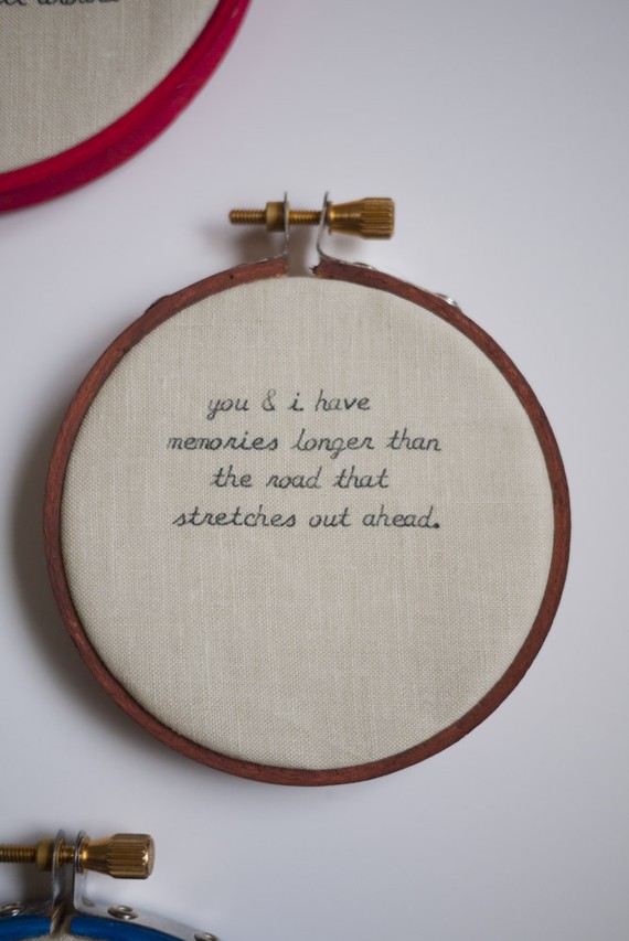 Typed On Embroidered Beatles Lyrics By Rugglesstitch