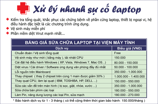 báo giá sửa laptop