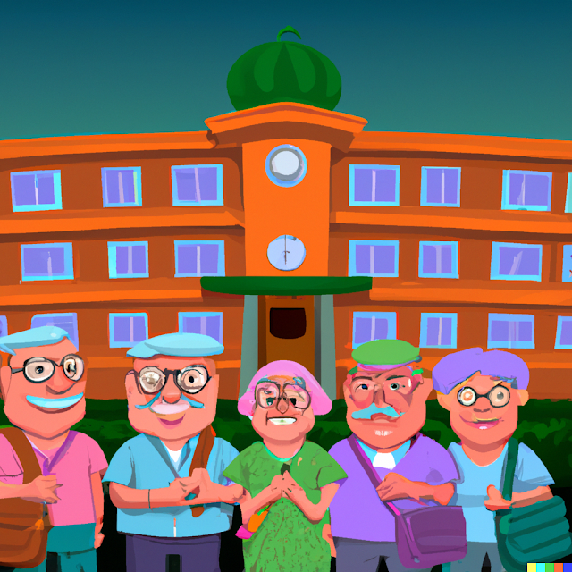 Cartoon Image of Senior Citizens