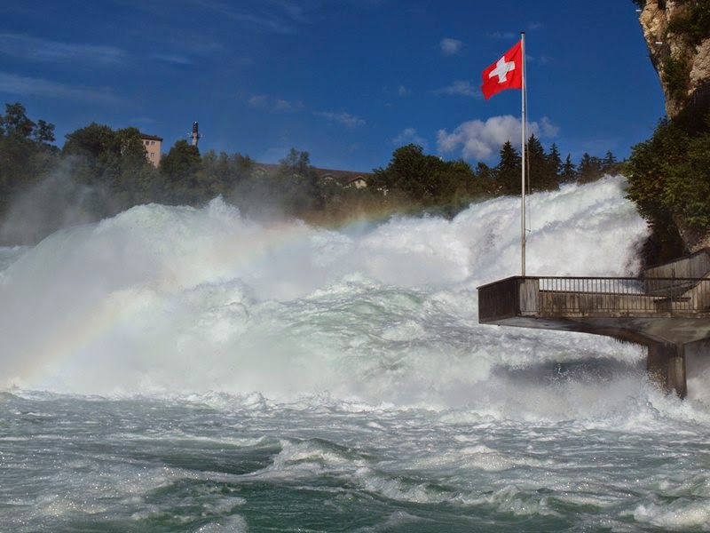 The Rhine Falls, Switzerland |  The largest plain waterfall in Europe