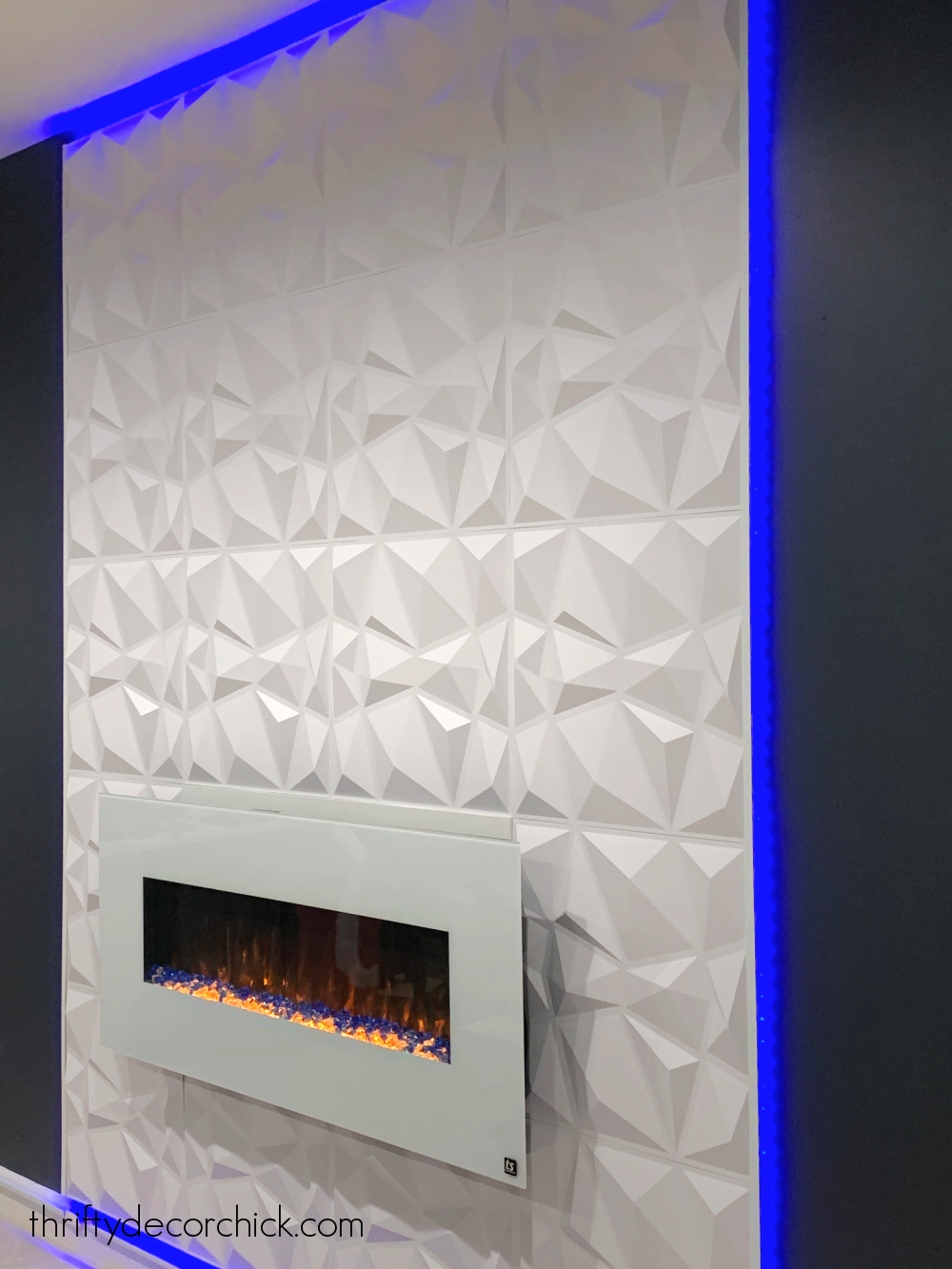 DIY modern electric fireplace wall