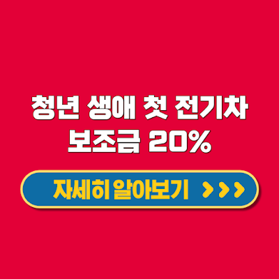 청년 생애 첫 전기차 보조금 20% 추가 혜택 대상 조건 신청 방법