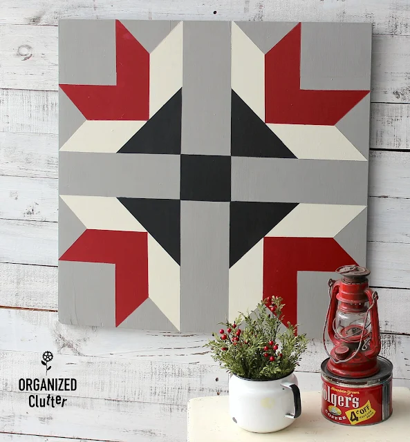 An Up-cycled Garage Sale Barn Quilt #frogtape #easybarnquilt #upcycle