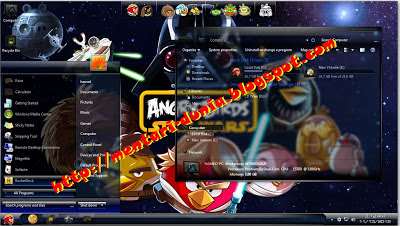 Download Tema Angry Birds Skin pack Transparan windows 7