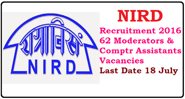 National Institute of Rural Development and Panchayati Raj – NIRD Recruitment 2016 – 62 Moderators & Computer Assistants Vacancies – Last Date 18 July /2016/06/nird-recruitment-2016-62-moderators-computer-assistants.html