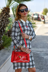 frontrowshop check dress, marc by marc jacobs clearly bag, Fashion and Cookies, fashion blogger