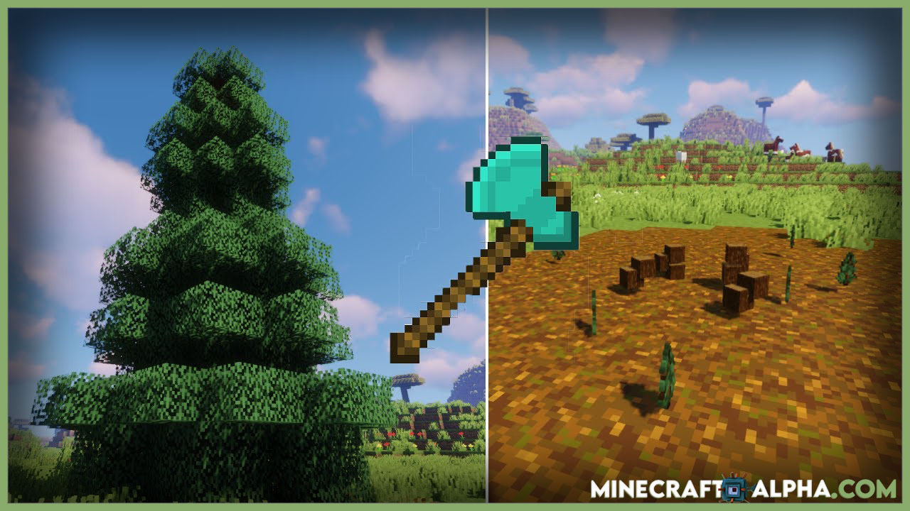 New Minecraft Falling Tree Mod 1 17 1 16 4 1 15 2 Break Down Trees By Only Cutting One Piece Of It Minecraft Alpha