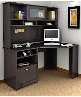 corner computer desk with hutch