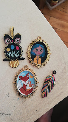 Madalyon, kolye, necklace, caroline, owl, baykuş, fox, tilki