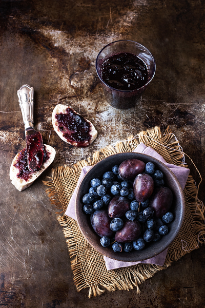 Prunes, Blueberry and Jam