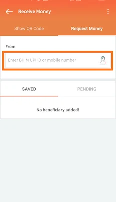FreeCharge request money interface image