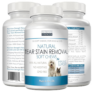 Natural Tear Stain Removal for Dogs and Cats Nutrition Strength, 150 Soft Chews