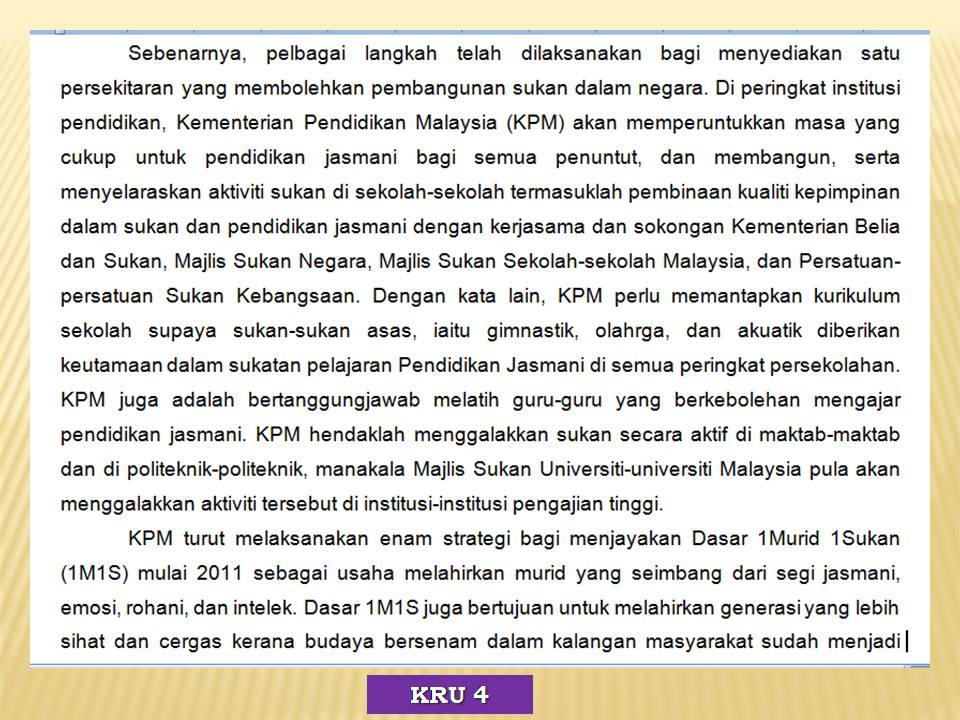 WADAH KETERAMPILAN BERBAHASA: KERELEVANAN ARTIKEL 4 (KRU 4 