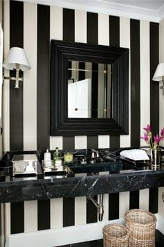 black and white wall bathroom