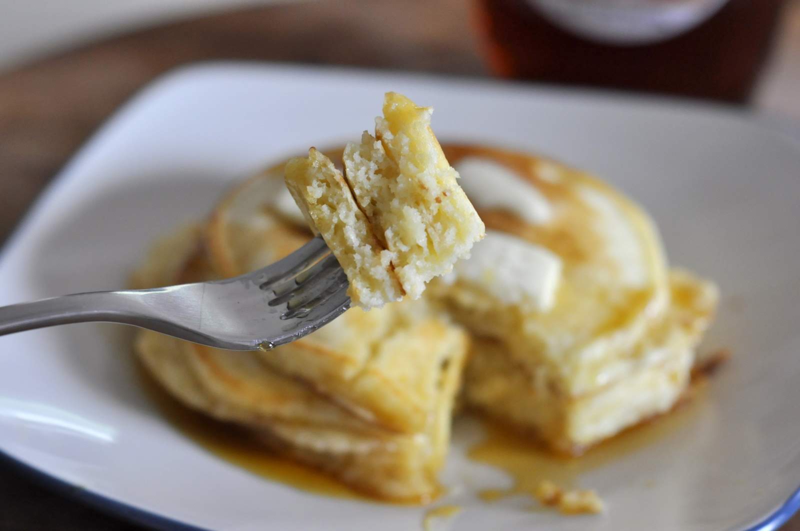 Fluffy, airy, and slightly sweet, these anything-but-basic pancakes are perfect for weekend mornings... especially when served with thick pats of butter and a generous drizzle of maple syrup.