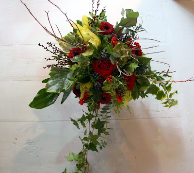 Trial Wedding Bouquet for a Christmas Wedding