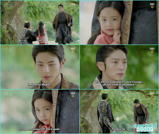  When king wang so saw Wang jung in the palace he told him about his punishment he ask for forgiveness and said today was Hae Soo death anniversery  - Moon Lovers Scarlet Heart Ryeo - Episode 20 Finale (Eng Sub)