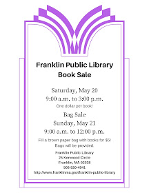 Franklin Public Library Book Sale, Saturday, May 20, 9:00 a.m. to 3:00 p.m.