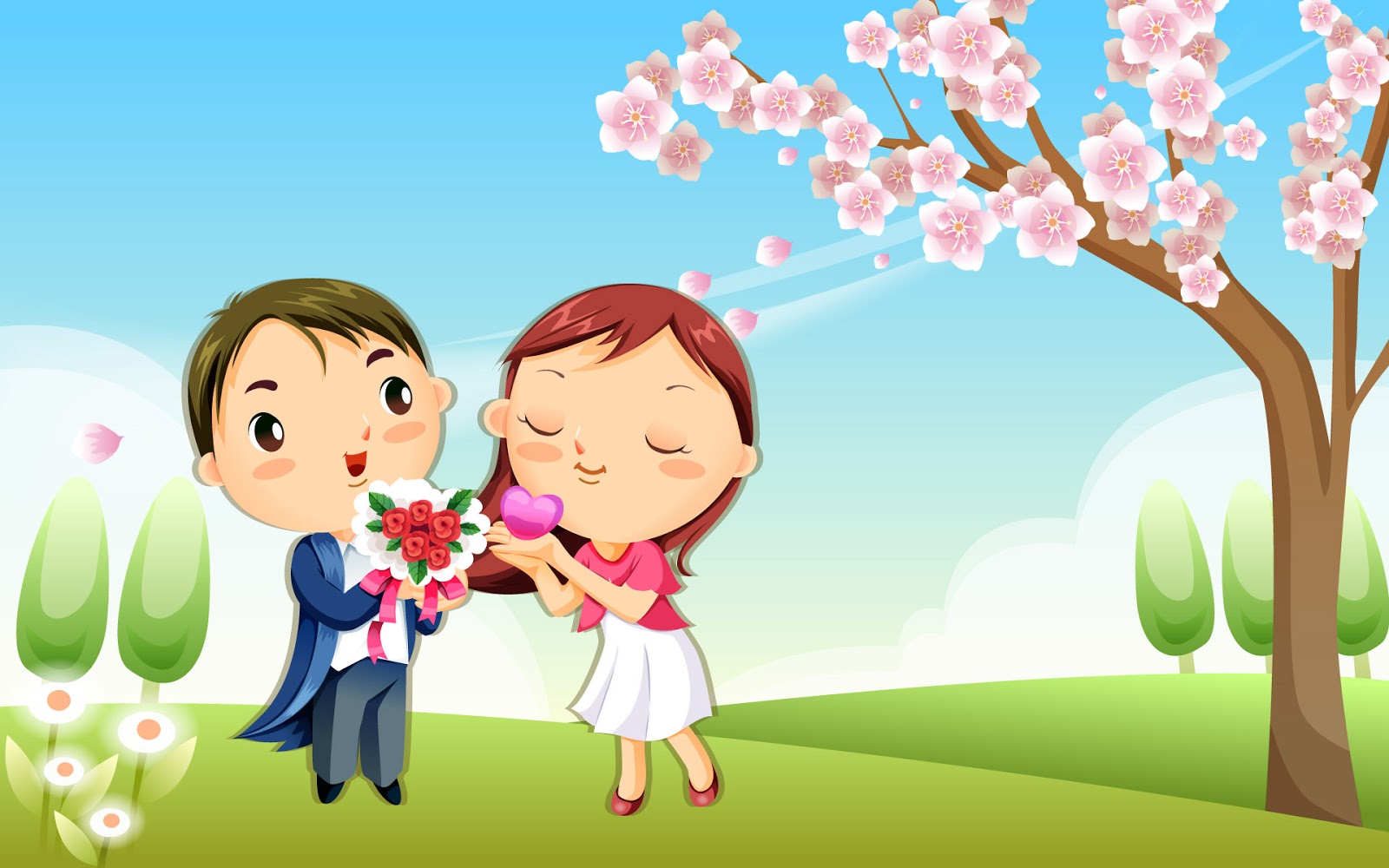 55 Wallpaper Kartun Cinta Romantis Terbaru Anime Wallpaper HD