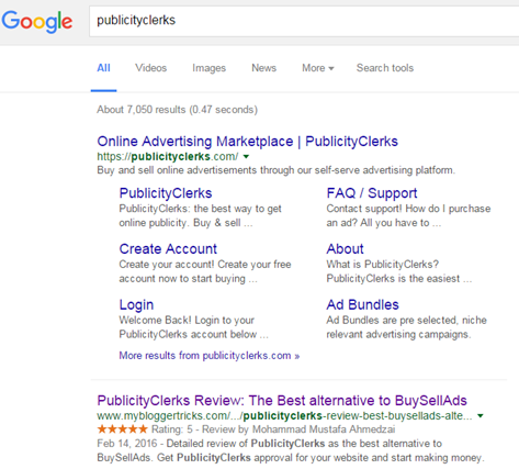 publicityclerks google rank