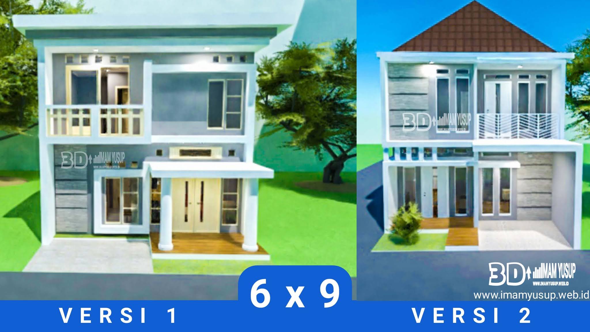 desain model rumah 6x9 2 lantai