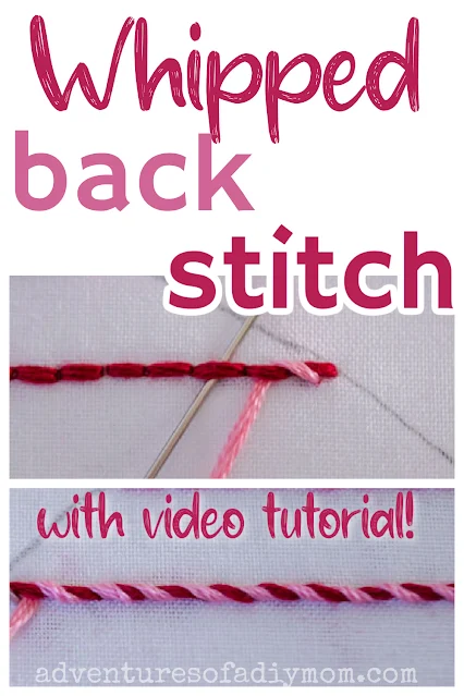 collage of images of the whipped backstitch