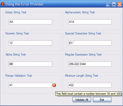 Error Provider in C#