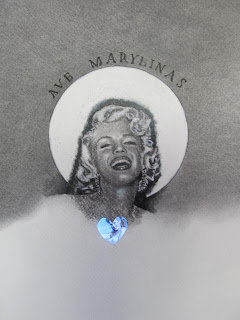 Ave Marilynas by F. Lennox Campello. Charcoal with embedded electronics. 2012