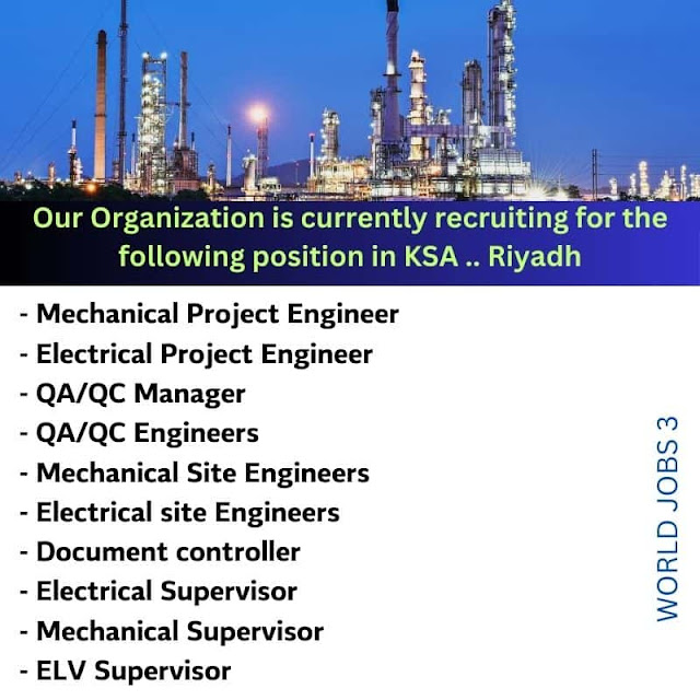 Our Organization is currently recruiting for the following position in KSA .. Riyadh