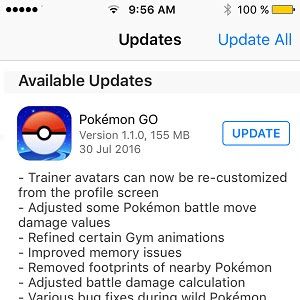 Fitur Terbaru Pokemon GO Version 1.1.0 [iOS] – 0.31.0 [Android] 30 Juli 2016