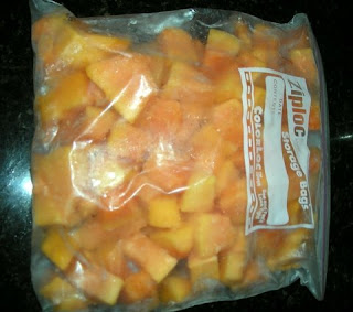 frozen papaya chunks