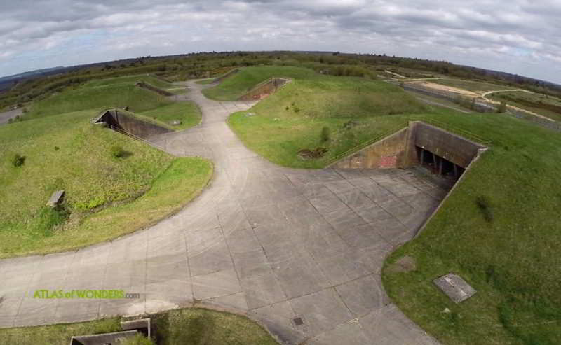 Military complex with hangars