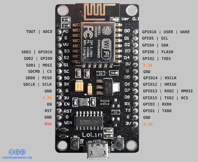 ESP8266 Lolin NodeMcu 3.0 Pinout