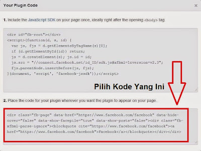 Cara memasang Facebook Page Plugin di Blog