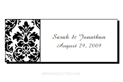 Wedding Favor Labels Template on Handmade Crafts  Personalized Rectangle Damask Themed Wedding Labels