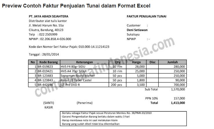 7 Contoh Faktur Penjualan dan Cara Membuatnya