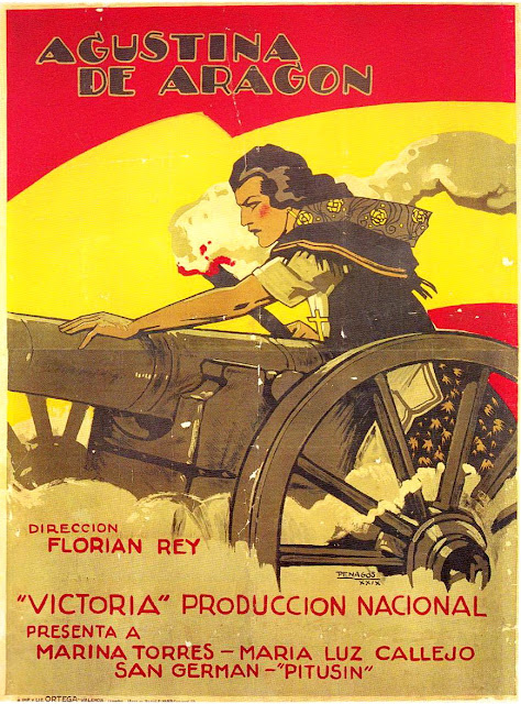 AGUSTINA DE ARAGÓN. Cartel: 70 x 95 cms. España. Arte: Rafael de Penagos. Imprenta: Imp. y Lit. Ortega, Valencia. AGUSTINA DE ARAGÓN. 1929. Dirección: Florián Rey. Reparto: Marina Torres, María Luz Callejo, Manuel San Germán, Fernando Fernández De Córdoba, Ramón Meca, José María Alonso Pesquera.