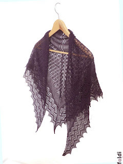 passap machine knitted triangular lace scarf