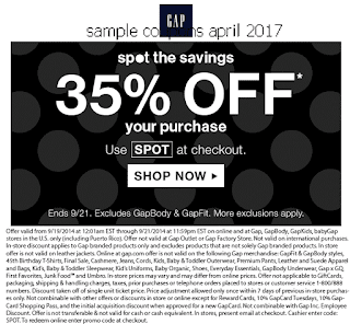 Gap coupons april