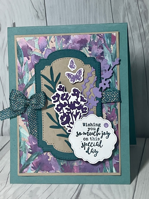 Greeting card idea using the Stampin' Up! Painted Lavender Suite