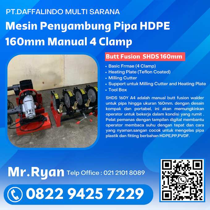 Mesin Las Pipa Hdpe 160mm - Manual 4 Clamp