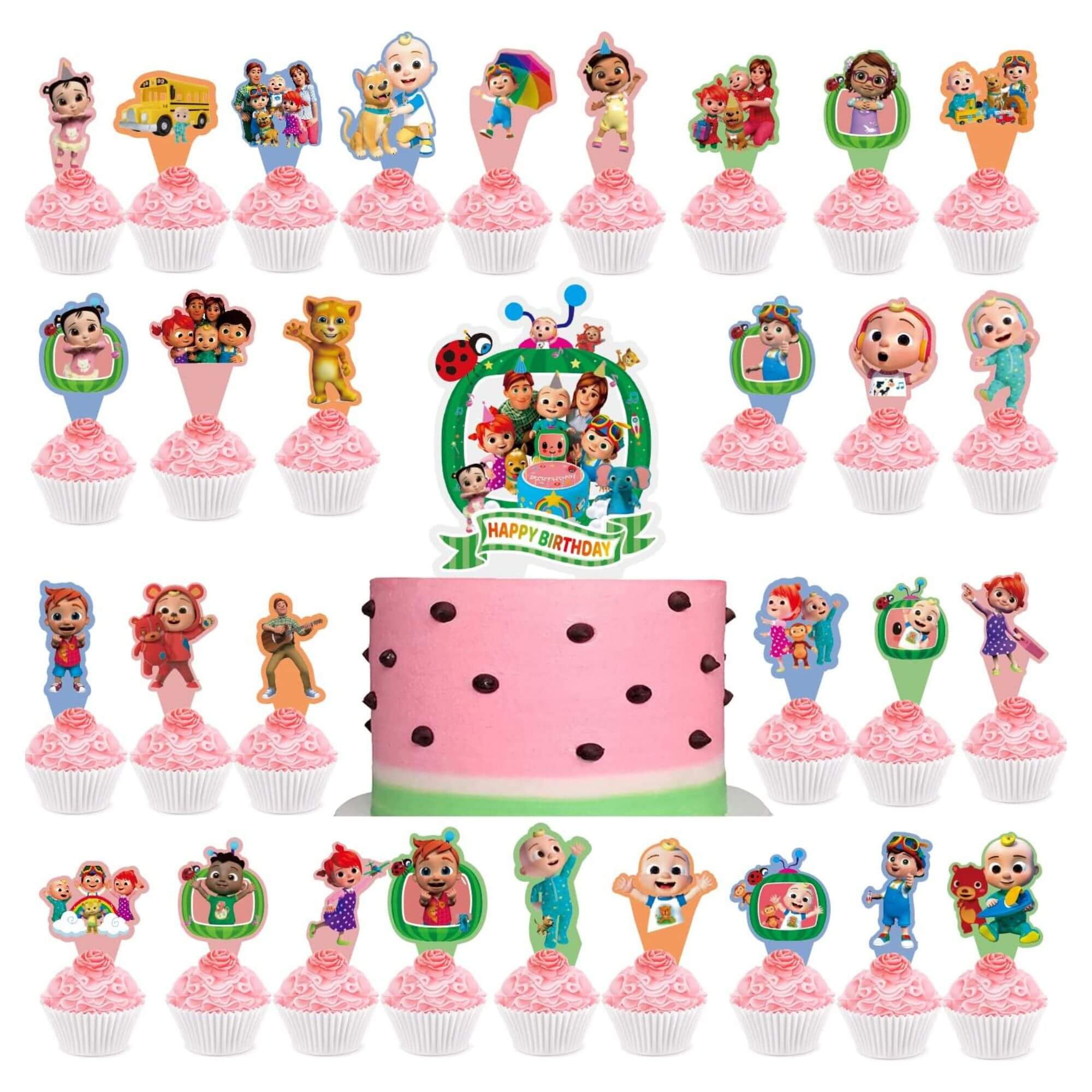 Cocomelon cupcake toppers