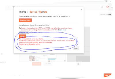 blogger template xml error fixed, fix template error, fix template uploading error