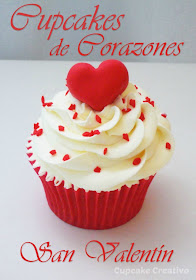 Cupcake de corazones para San Valentín