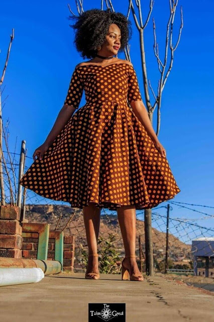 Brown Shweshwe Dresses.